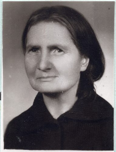 FRANCISZKA KORCZAK z domu PIĄTKOWSKA, córka zamordowanej LEOKADII PIĄTKOWSKIEJ.