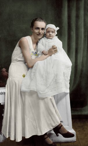 Zamordowana LUCYNA RADZIEJOWSKA z synem Mirosławem, 1927-28 rok.