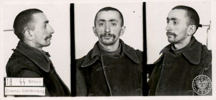 Moszek Kuperman został zatrzymany przez Niemców na początku lutego 1944 roku. Fotografie z materiałów płockiego Gestapo. Źródło: AIPN.