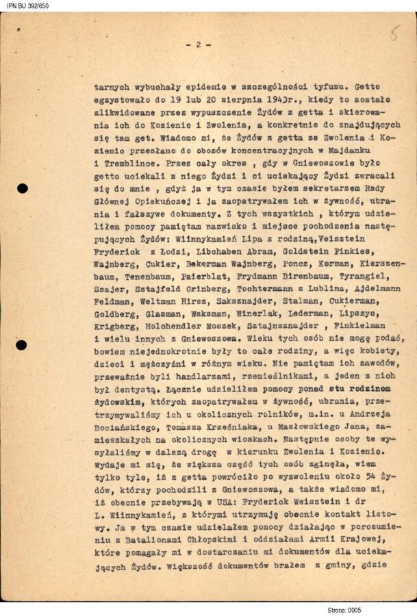 Protokół przesłuchania świadka Bolesława Paciorka z 8 kwietnia 1970 r., AIPN BU 392/650, k. 4 i 5