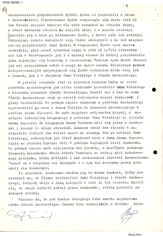 Protokół przesłuchania świadka Władysława Bąka z 28 maja 1987 r., AIPN, BU 392/685, t. 1, k. 13